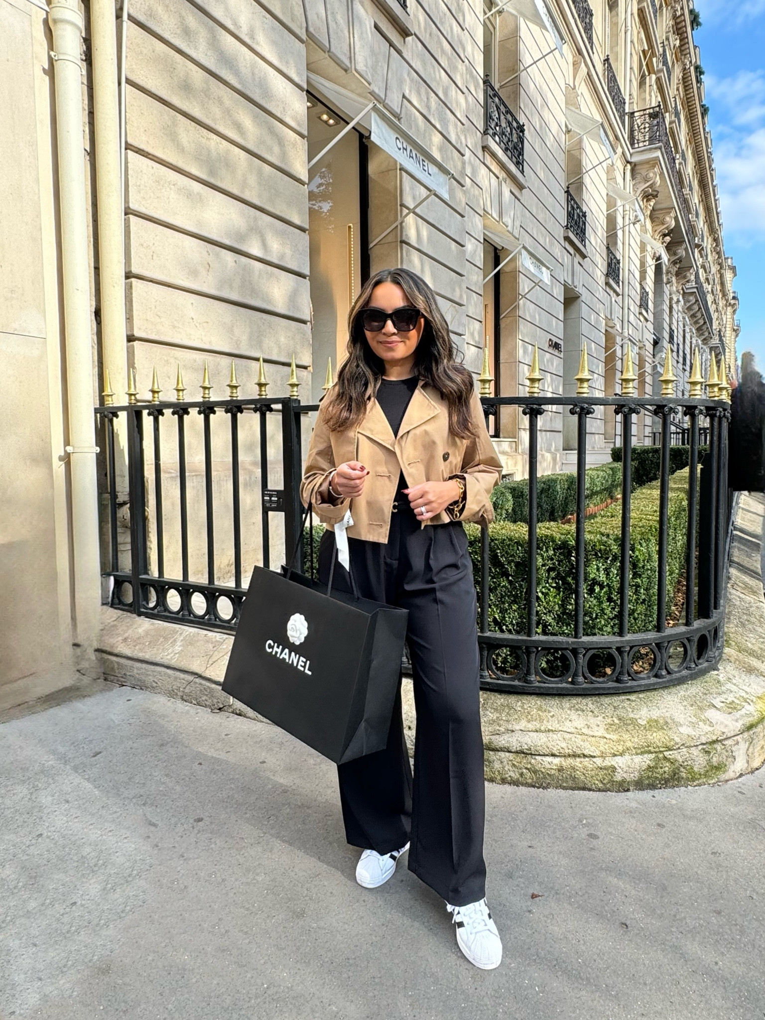 Use code SWEATERSAF for an extra 15% off! Code valid through 10/14! Cropped trench coat size XXS TTS - Cuffed it at the sleeves. Size up a size if you want to button it 
Black bodysuit size small TTS
Black wide leg pant size S short-usually a size 2/26 
White and black sneakers size 5 1/2 - run big so I sized down a size! Usually a 6 1/2 in sneakers

Abercrombie 
Fall fashion
Fall outfit 
Tailored pants 
London outfit 
Europe outfit 
European outfit 
Europe travel 

Honey Sweet Petite 
Honeysweetpetite 

#LTKSaleAlert #LTKSeasonal #LTKStyleTip