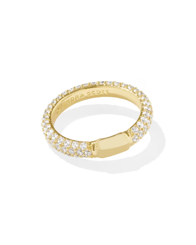 Emery Gold Band Ring in White Crystal | Kendra Scott | Kendra Scott