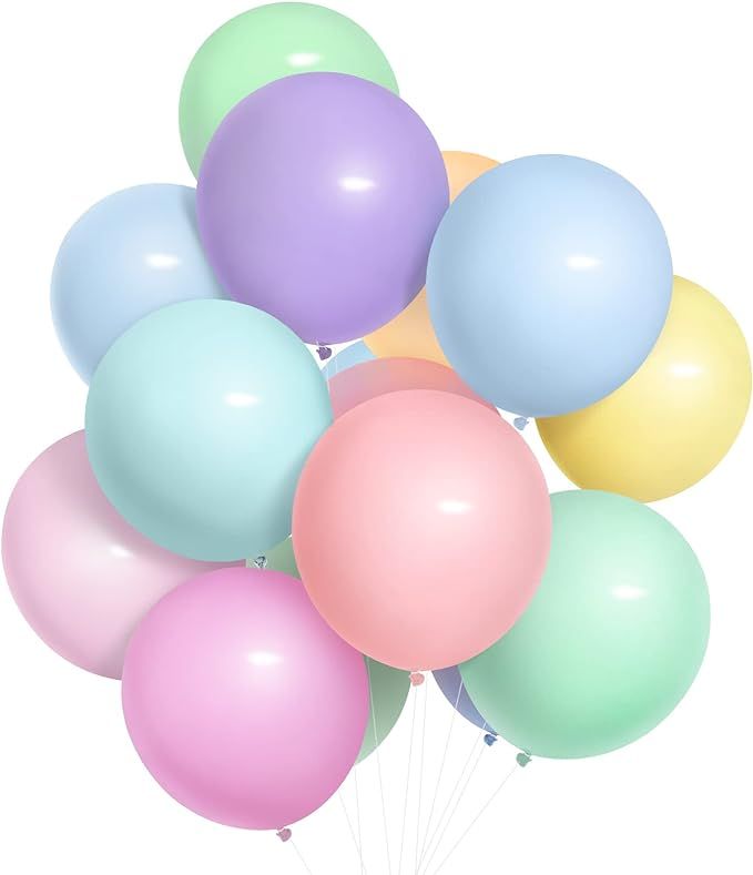 NANAKKI 100pcs Rainbow Balloons, 10inch Macaron Balloons Assorted Colors, Latex Balloons for Birt... | Amazon (US)