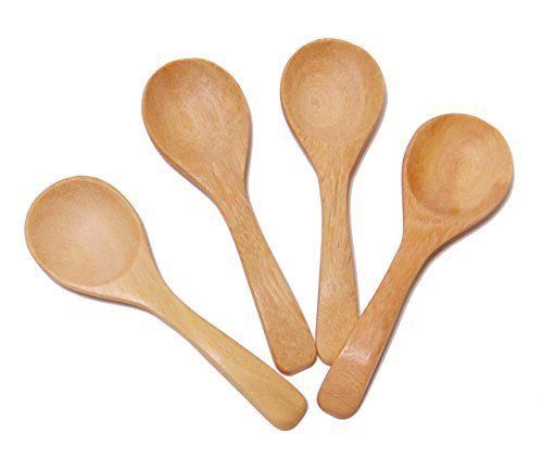 CandyHusky's Mini Wooden Spoons Condiments Salt Spoons Tembusu Wood (4) | Amazon (US)