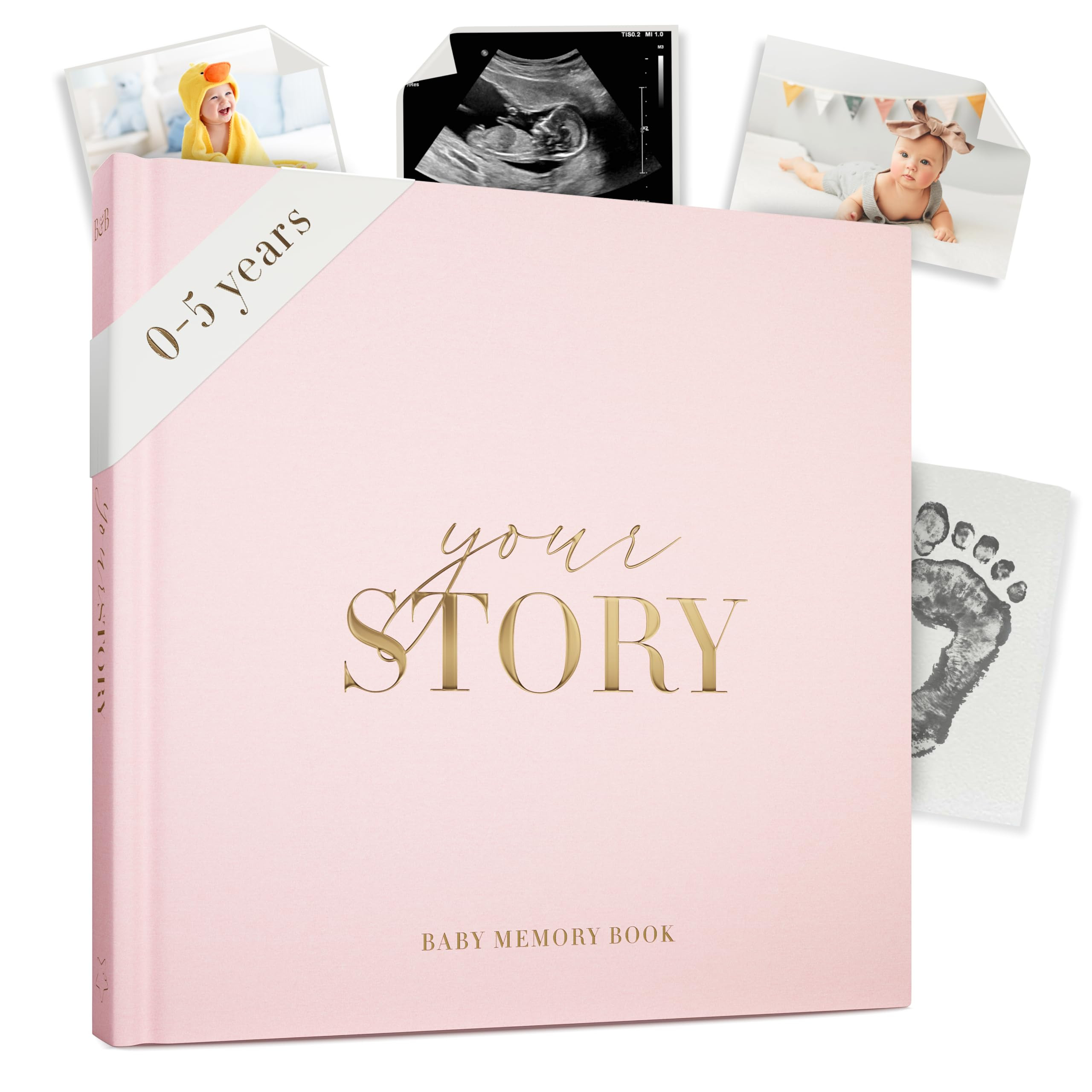 Baby Girl Memory Book – Blush Pink Baby Journal from Birth to Age 5 | Keepsake with Gold Foil F... | Amazon (US)