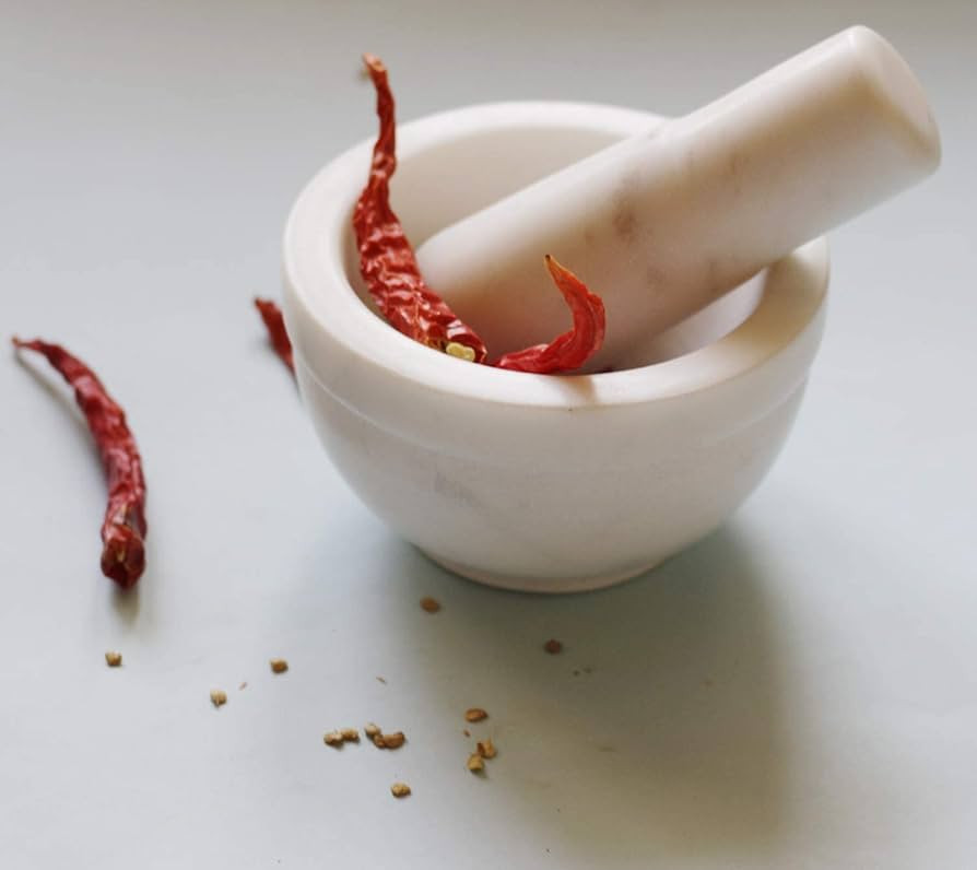 Handcrafted Premium Brown Marble Mortar and Pestle Set for Kitchen Natural Stone Grinder for Spic... | Amazon (US)