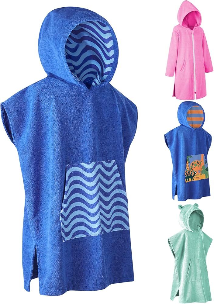 MissShorthair Hooded Beach Towel for Kids | Changing Towel Robe Boys & Girls | Surf Poncho Towels... | Amazon (US)