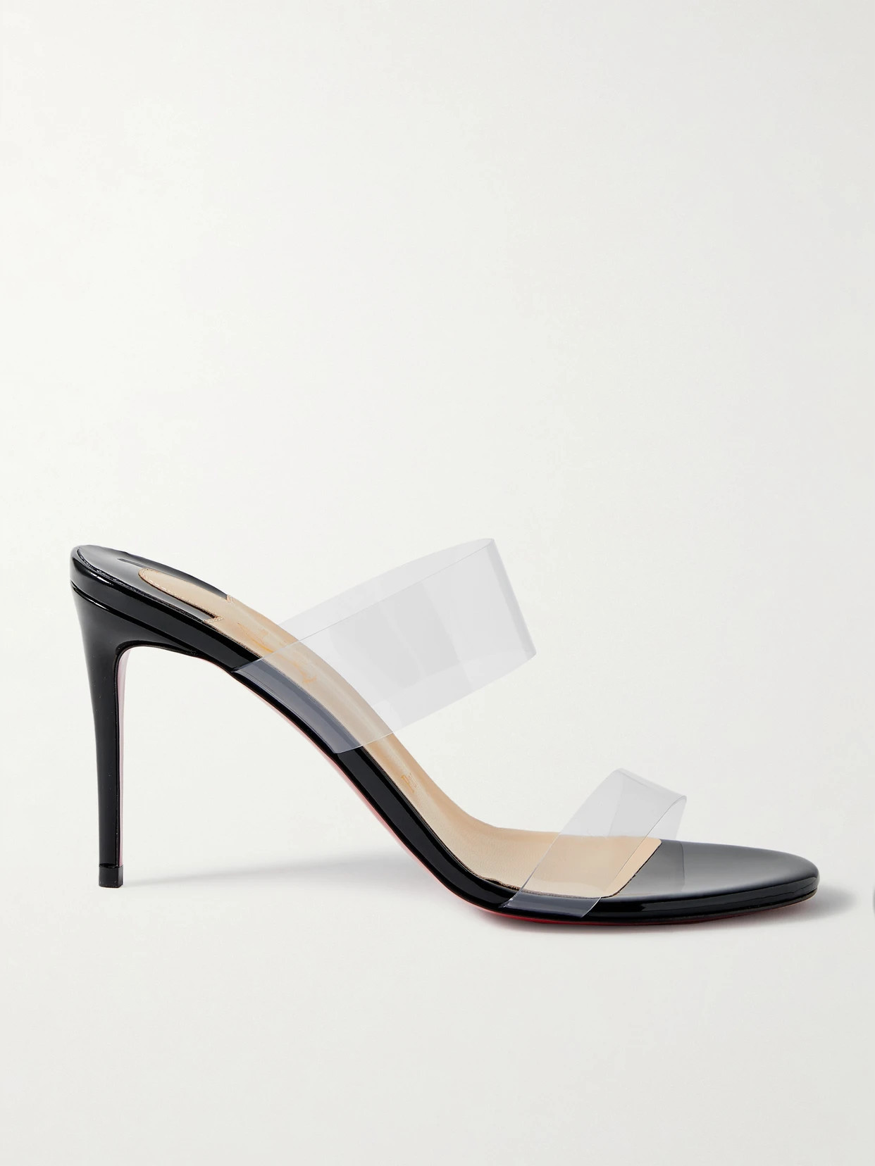 Christian Louboutin - Just Nothing 85 Pvc And Patent-leather Mules - Black | NET-A-PORTER (US)