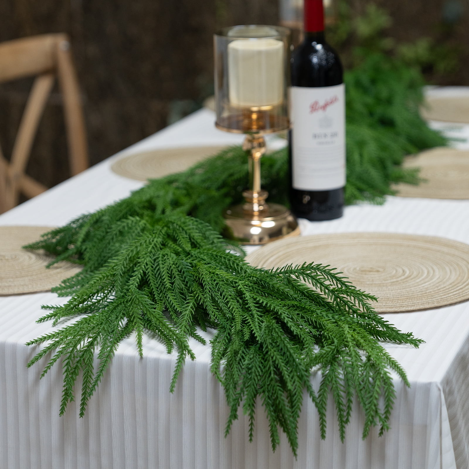 Lucky Flower 6FT Artificial Norfolk Pine Garlands, Green Artificial Christmas Decor | Walmart (US)