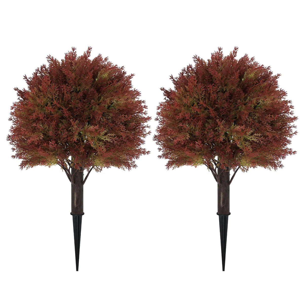 24" Artificial Cypress Topiary Ball Tree With Ground Stake, Fall Faux Plant For Indoor & Outdoor ... | Wayfair North America