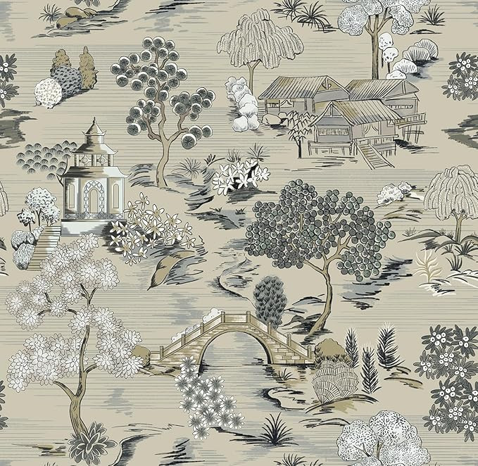 CiCiwind 16"×197" Vintage Wallpaper Peel and Stick Textured Wallpaper Removable Self Adhesive Wa... | Amazon (US)