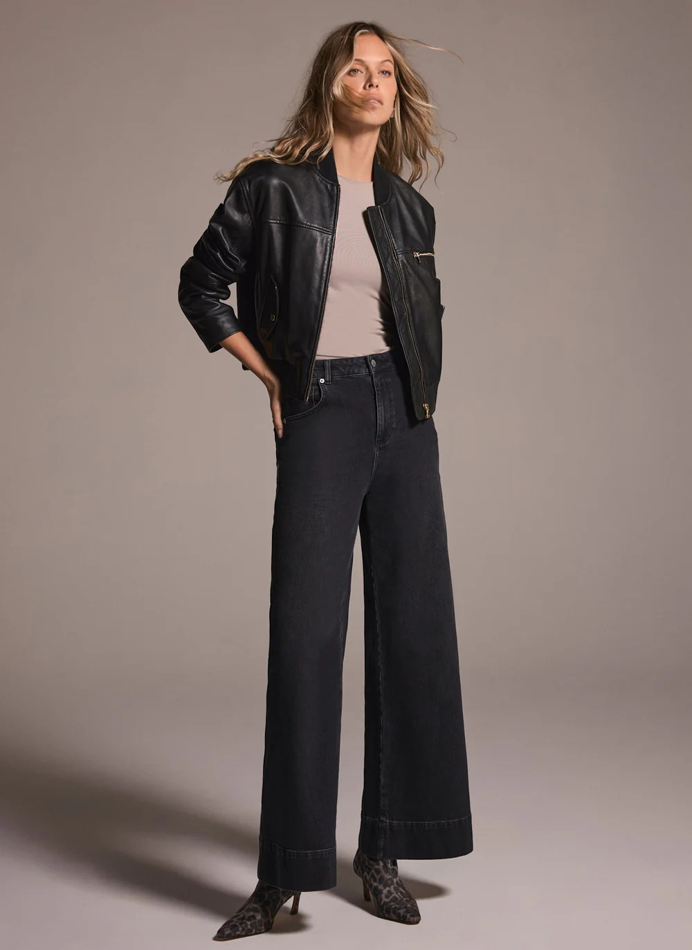 Washed Black Wide Jeans | Mint Velvet