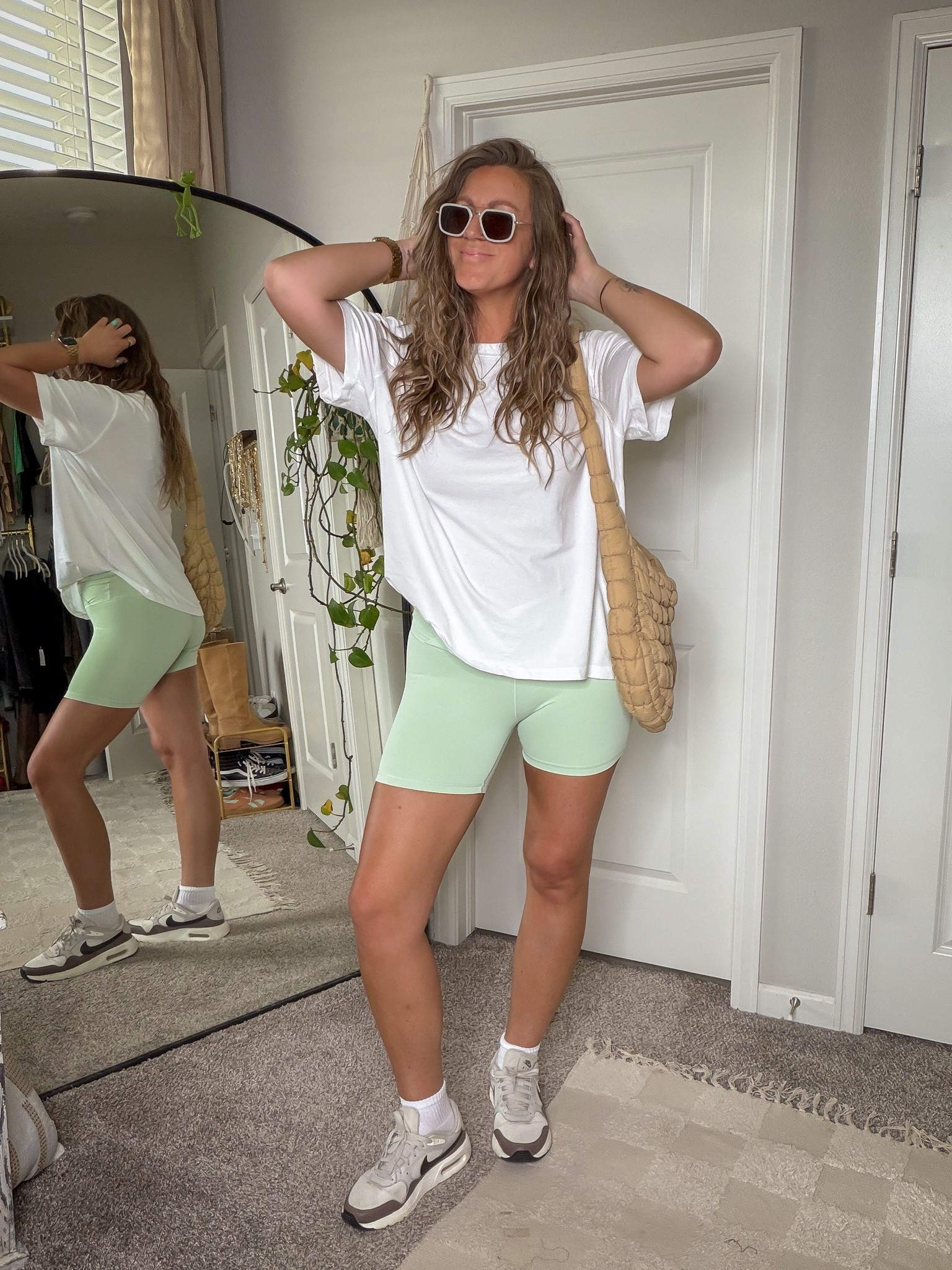 Large tee, large shorts

#LTKTall #LTKOver40 #LTKActive