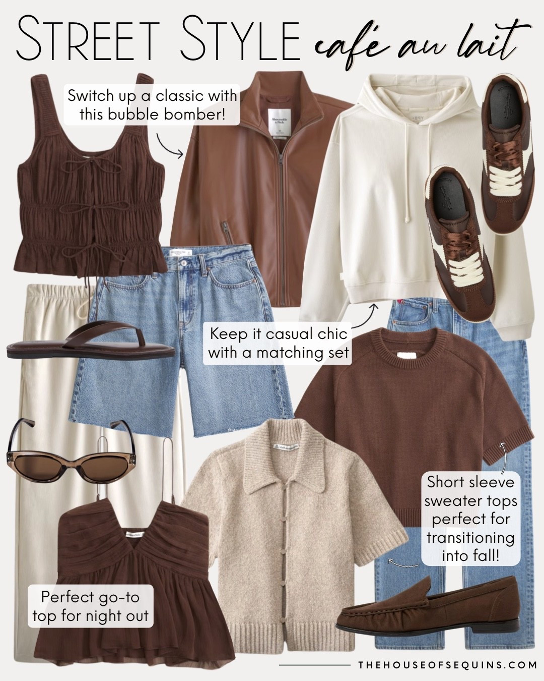 Shop casual early fall outfits? Chocolate brown loafers, jorts, denim shorts, monochromatic matching set, loungewear, athleisure, hoodie and sweatpants set, bubble bomber jacket, short sleeve sweater top, chocolate brown sneakers and more! 

#LTKFindsUnder50 #LTKFindsUnder100 #LTKSaleAlert