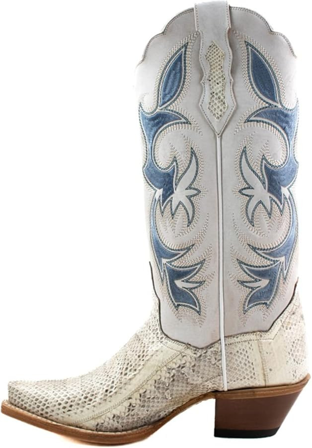 Dan Post Women's Exotic Watersnake Western Boot Snip Toe Cream 10 M US | Amazon (US)