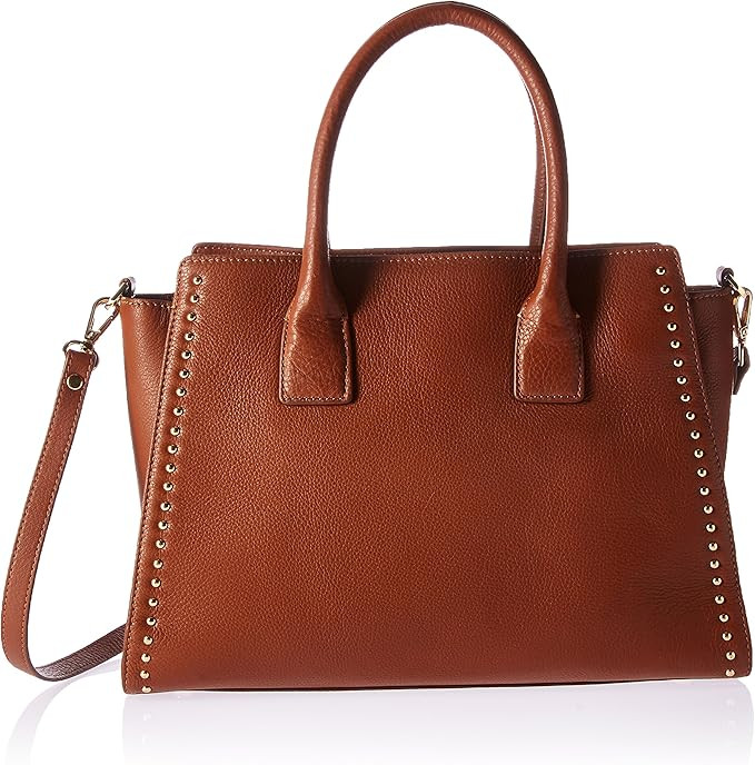 Amazon Brand - The Fix Audrey Medium Studded Leather Satchel With Top Zip | Amazon (US)