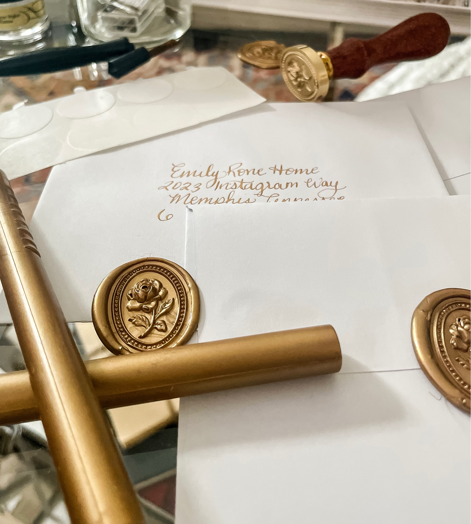Modern gold wax seal
Stationary
Wedding invitations
Modern calligraphy 


#LTKparties #LTKfamily #LTKwedding