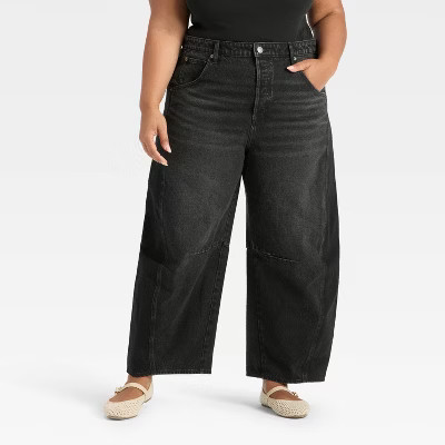 Women's High-Rise Curved Leg Barrel Jeans - Universal Thread™ | Target