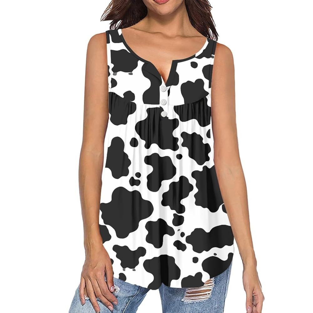 Irisjudy Women's Casual Tank Tops for Leggings, V Neck Summer Shirts Sleeveless Henley Blouse for... | Amazon (CA)