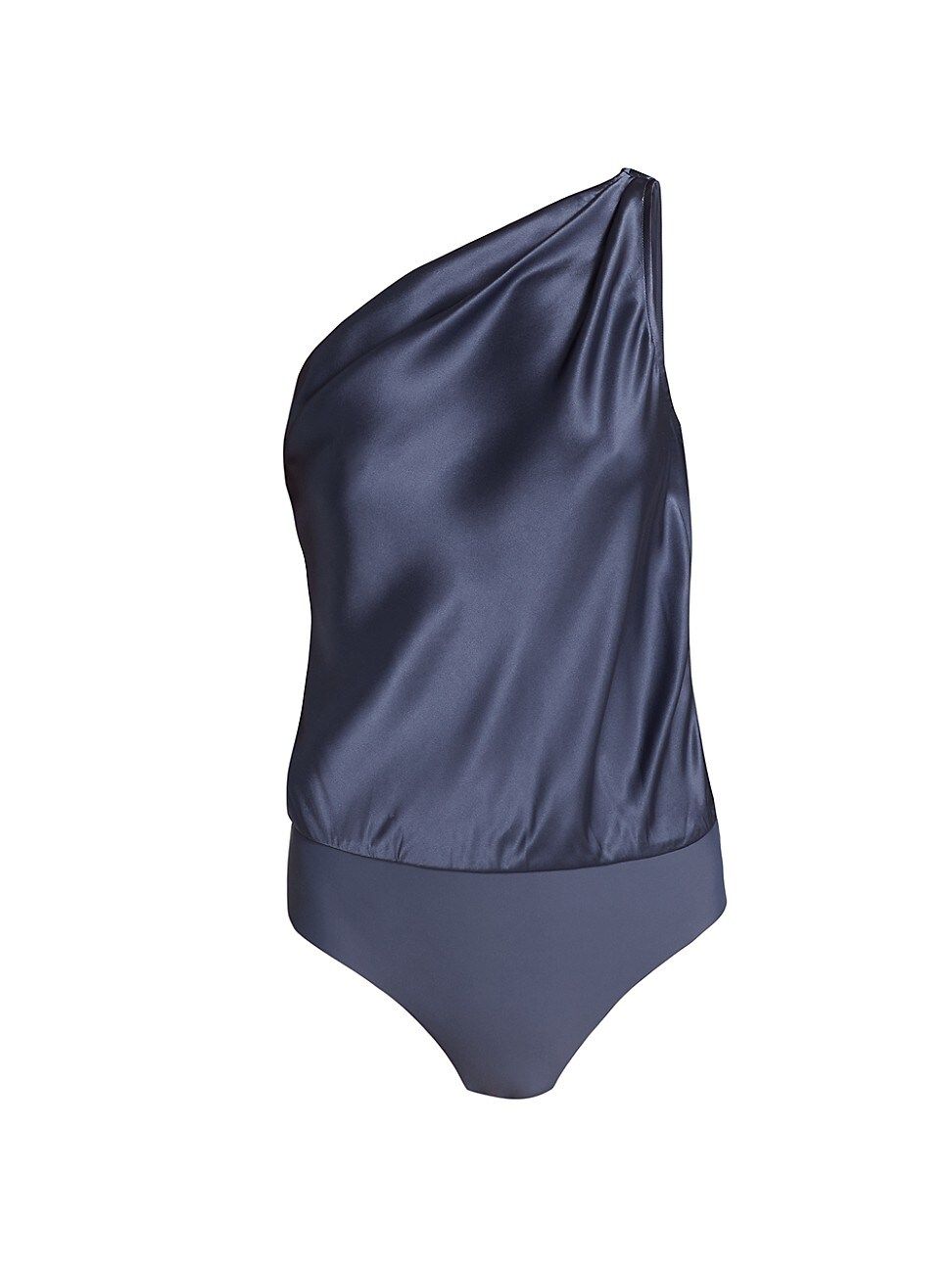 Women's Darby One-Shoulder Silk Bodysuit - Night Shadow - Size Medium | Saks Fifth Avenue