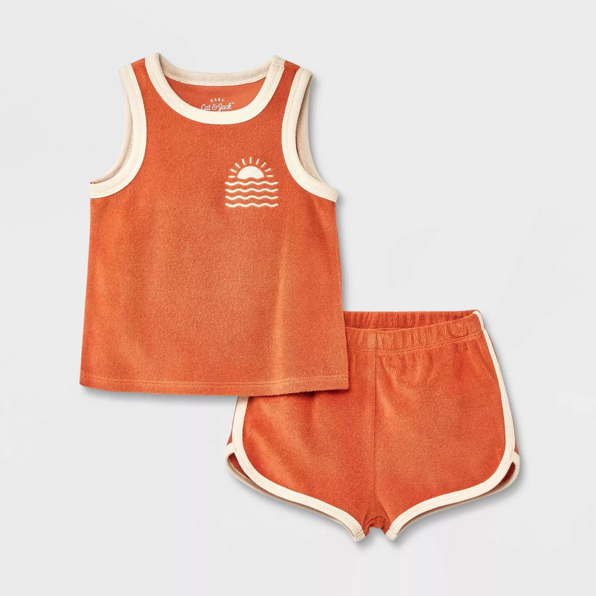 Baby 2pc Loop Terry Tank Set - Cat & Jack™ Brown | Target