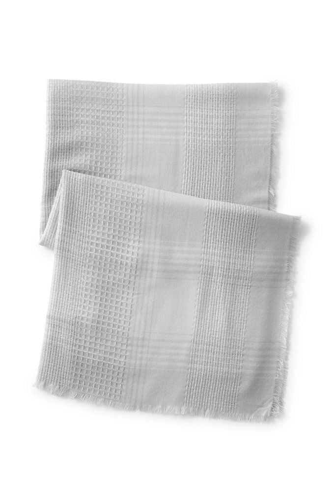 Women's Plaid Blanket Scarf - Lands' End - Gray | Lands' End (US)