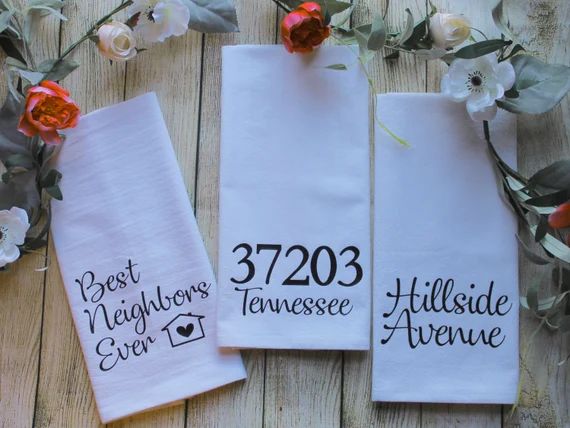 Personalized Best Neighbors Ever Custom Tea Towel Gift Set  | Etsy | Etsy (US)