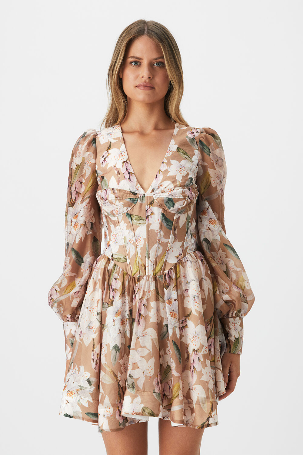 Zelina Mini Floral Dress in Lily Florl | Bardot (US)