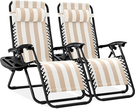 Best Choice Products Set of 2 Adjustable Steel Mesh Zero Gravity Lounge Chair Recliners w/Pillows... | Amazon (US)