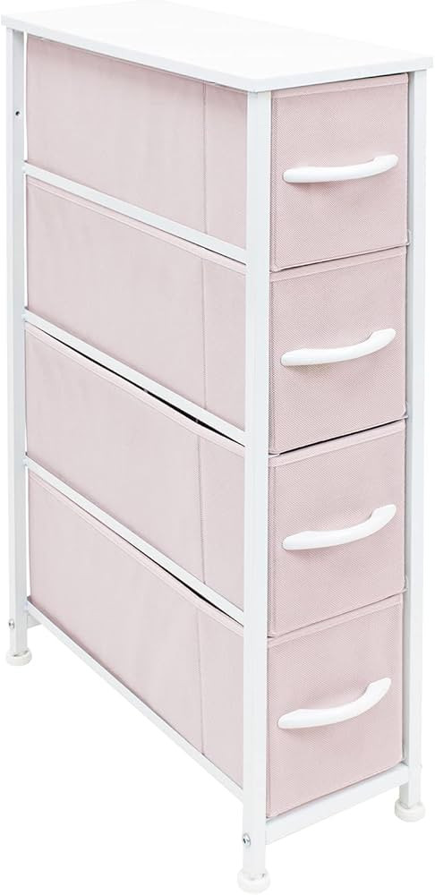 Sorbus Kids Narrow Dresser with 4 Drawers - Vertical Slim Storage Chest of Drawers with Steel Fra... | Amazon (US)