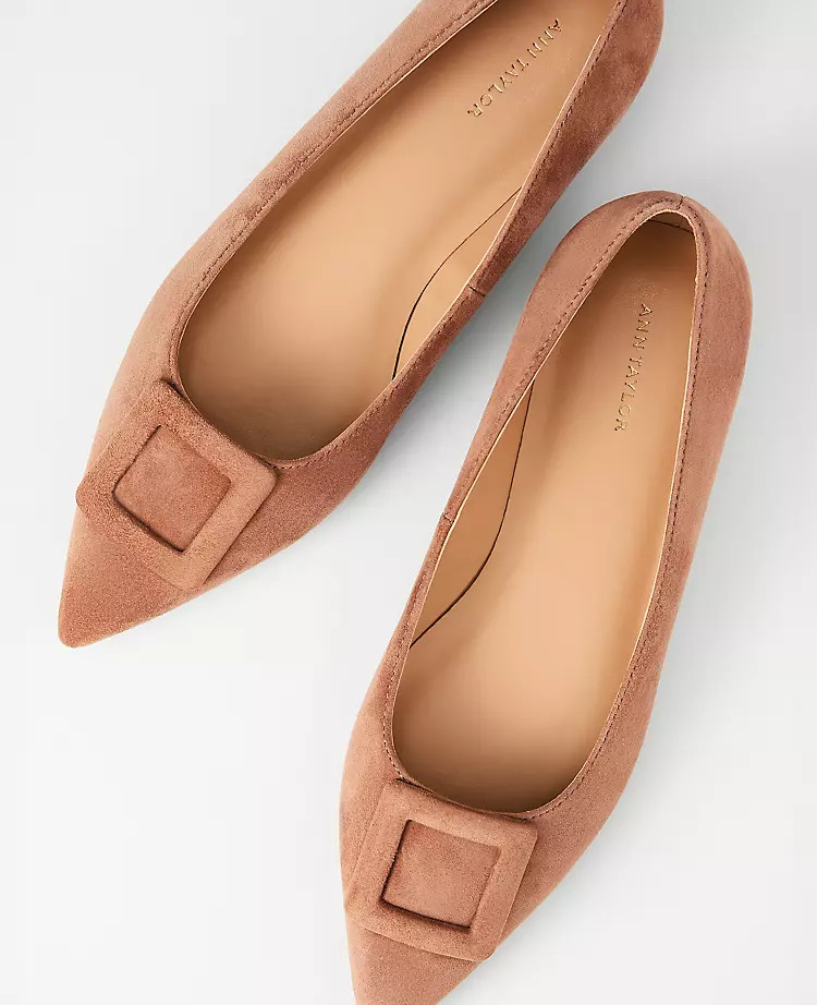 Suede Buckle Flat | Ann Taylor