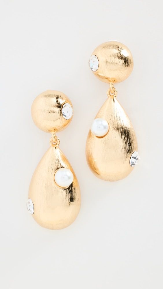 Kenneth Jay Lane Gold Drop Clip Earrings | Shopbop | Shopbop