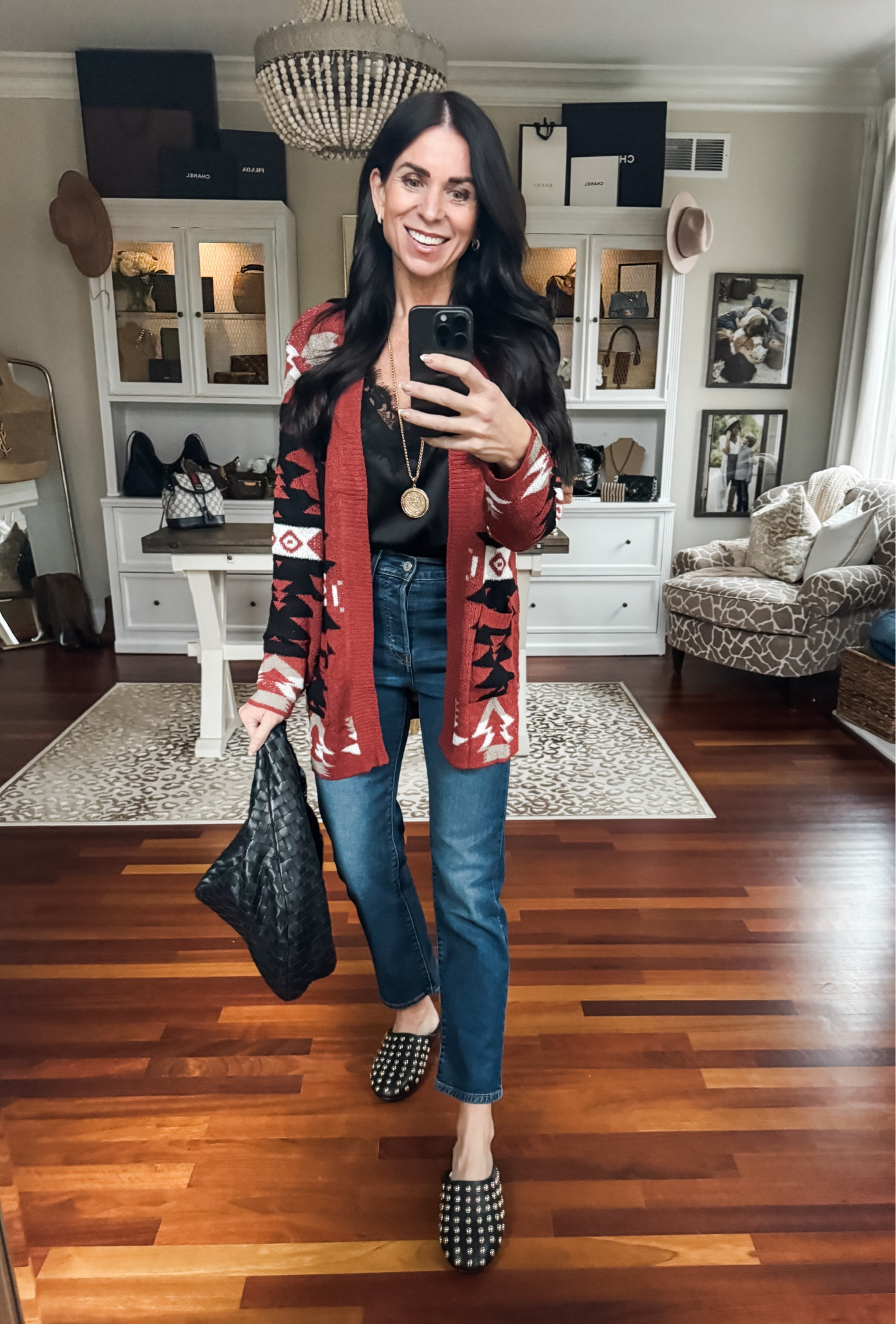 Small cami and cardi
26 jeans 

#LTKSeasonal #LTKFindsUnder50 #LTKStyleTip