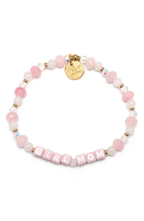 Little Words Project Girl Mom Beaded Stretch Bracelet in Pink at Nordstrom, Size Small | Nordstrom