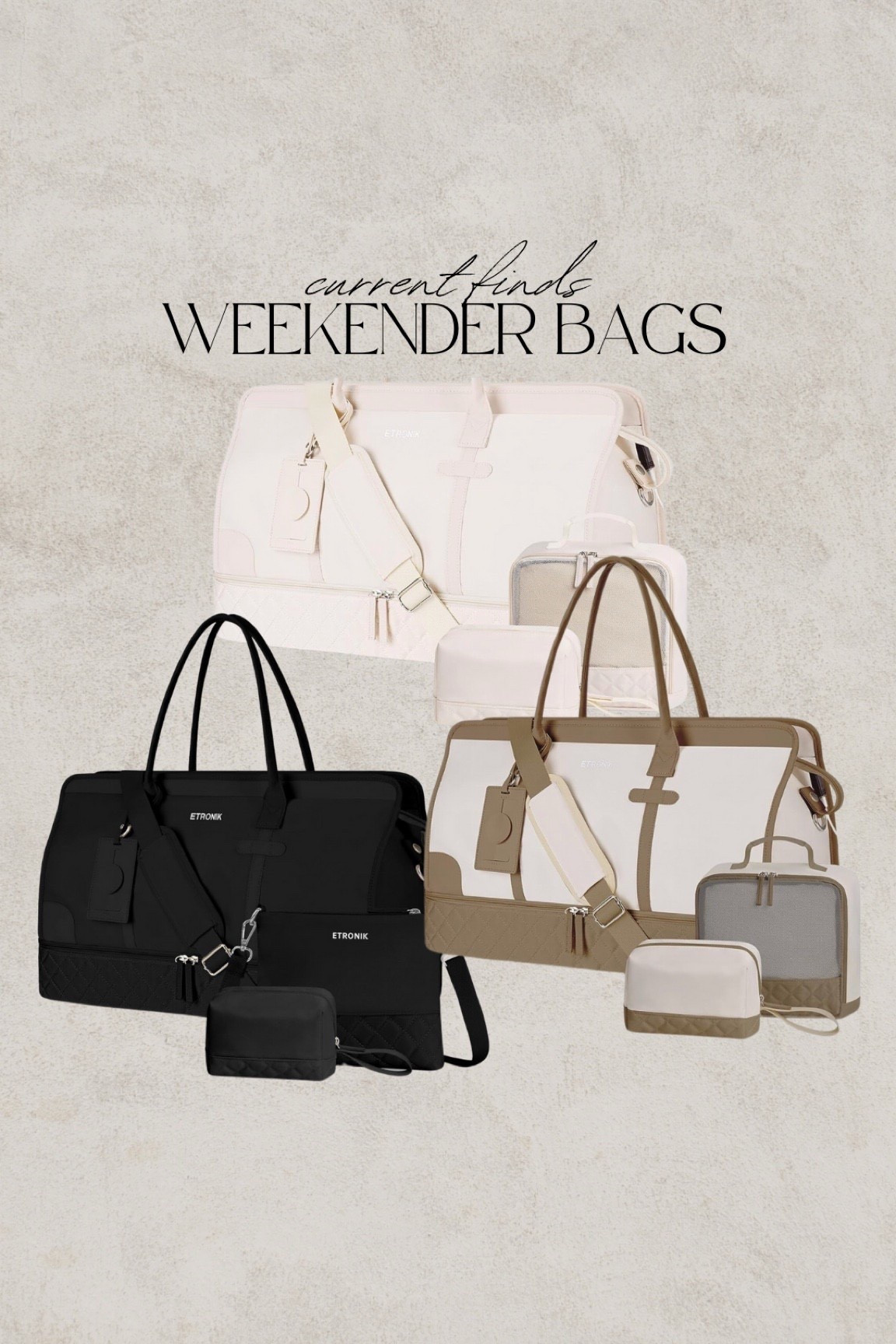 Amazon weekender bag, carry on bag, toiletry bag, phone charger bag, makeup bag, duffle bag



#LTKHome #LTKSaleAlert #LTKFindsUnder50