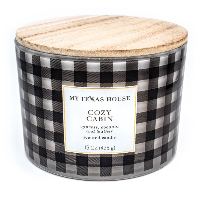 My Texas House, Cozy Cabin 3-wick Candle, 15oz with 35-40 hr Burn Time - Walmart.com | Walmart (US)