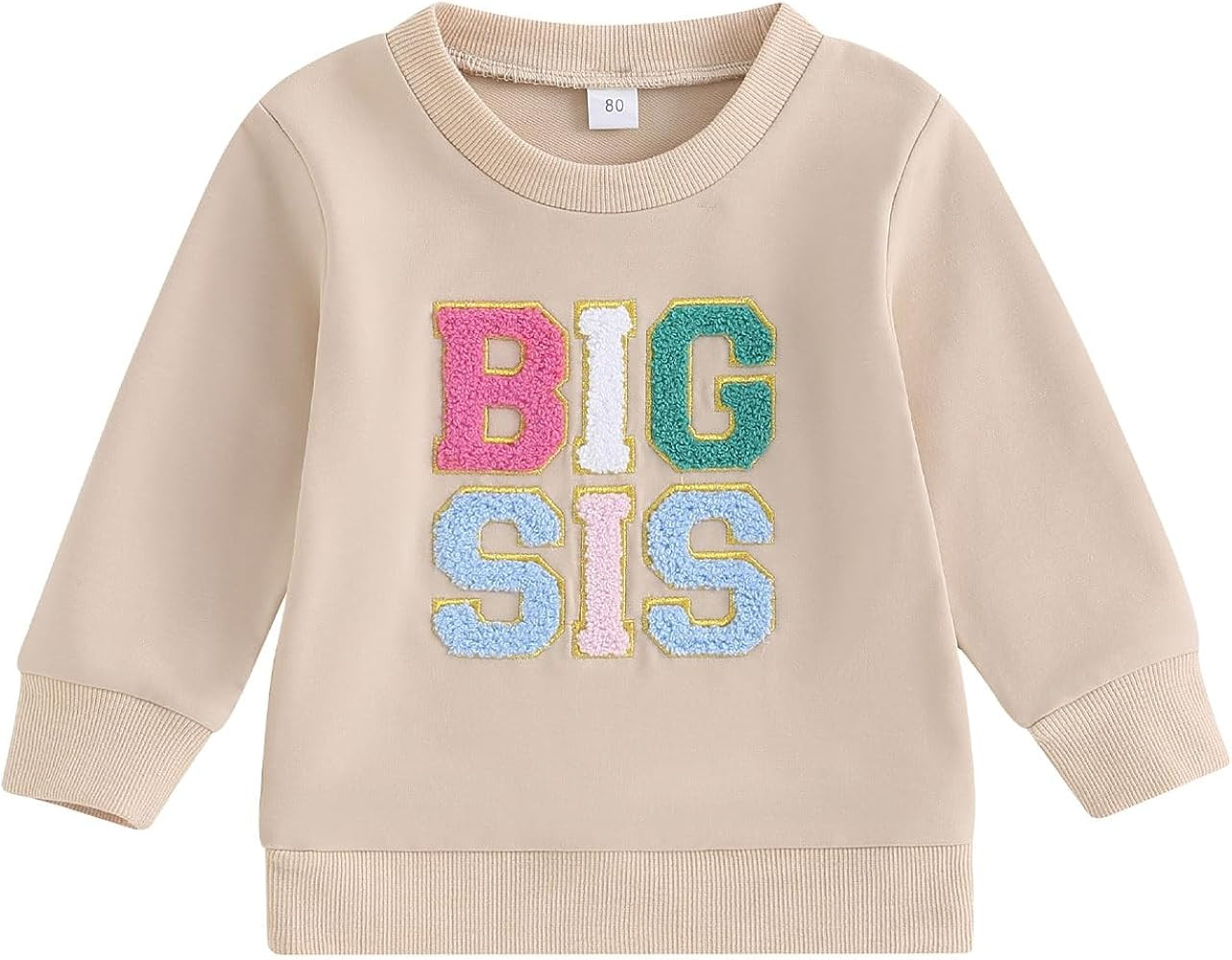 Ayalinggo Toddler Baby Boy Girl Matching Clothes Big Sis Bro Crewneck Sweatshirt Oversized Sweate... | Amazon (US)