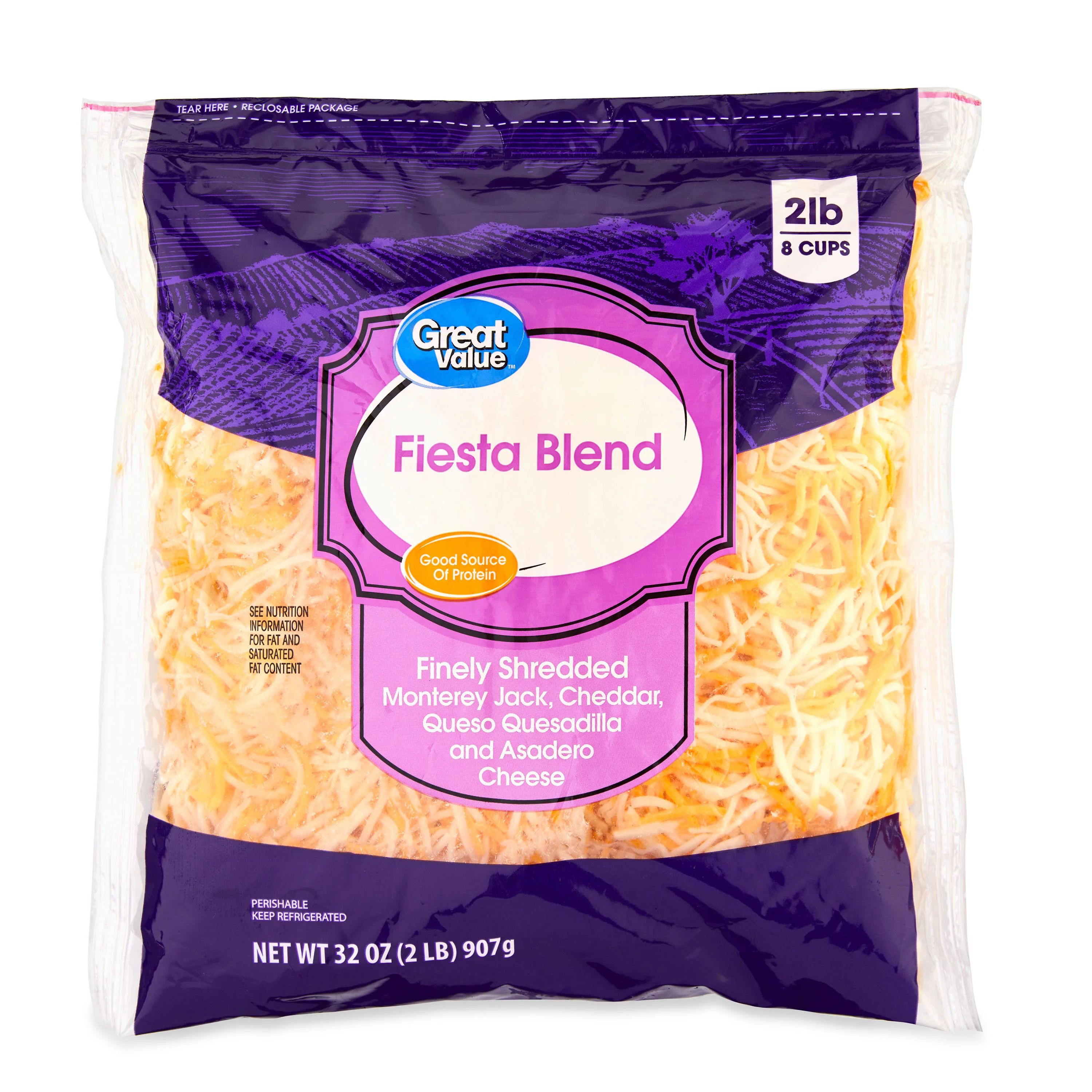 Great Value Finely Shredded Fiesta Blend Cheese, 32 oz | Walmart (US)