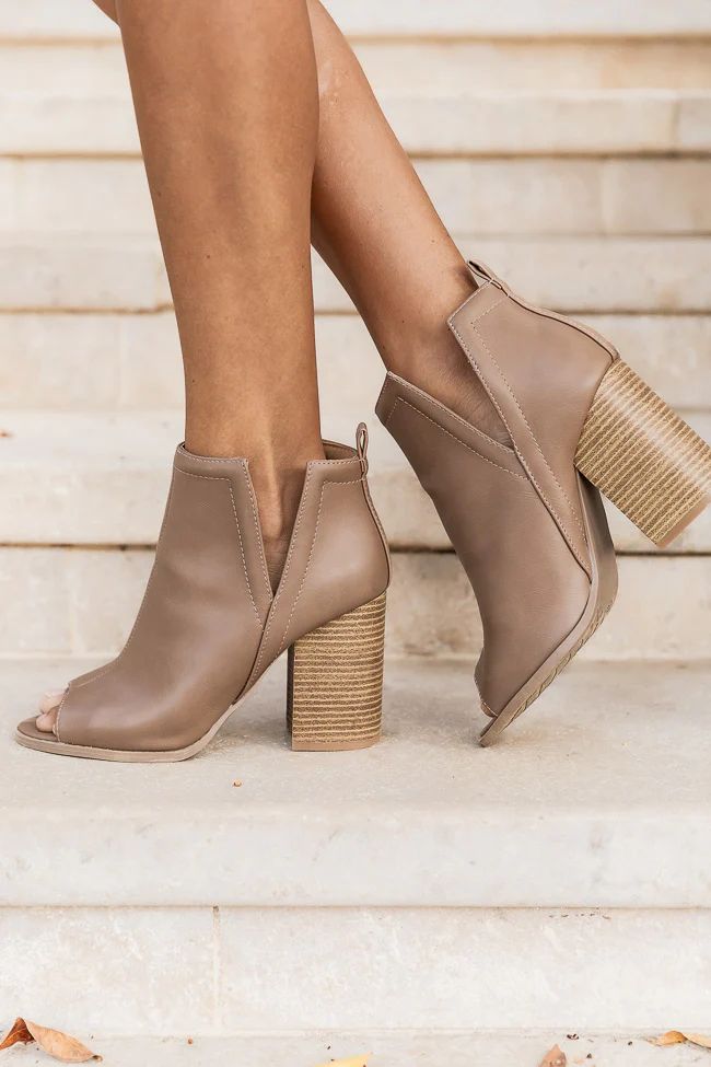 Beth Taupe Booties | Pink Lily