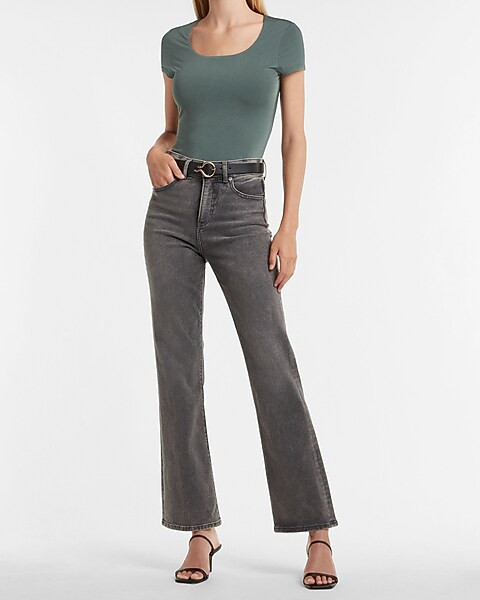 Body Contour Double Layer Scoop Neck Thong Bodysuit | Express