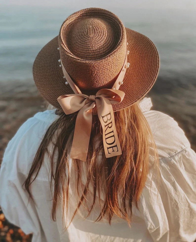 Personalised Multi-use Fedora Panama Hat. Straw Beach Hat. Holiday Hen Party Honeymoon Gift Brida... | Etsy (US)