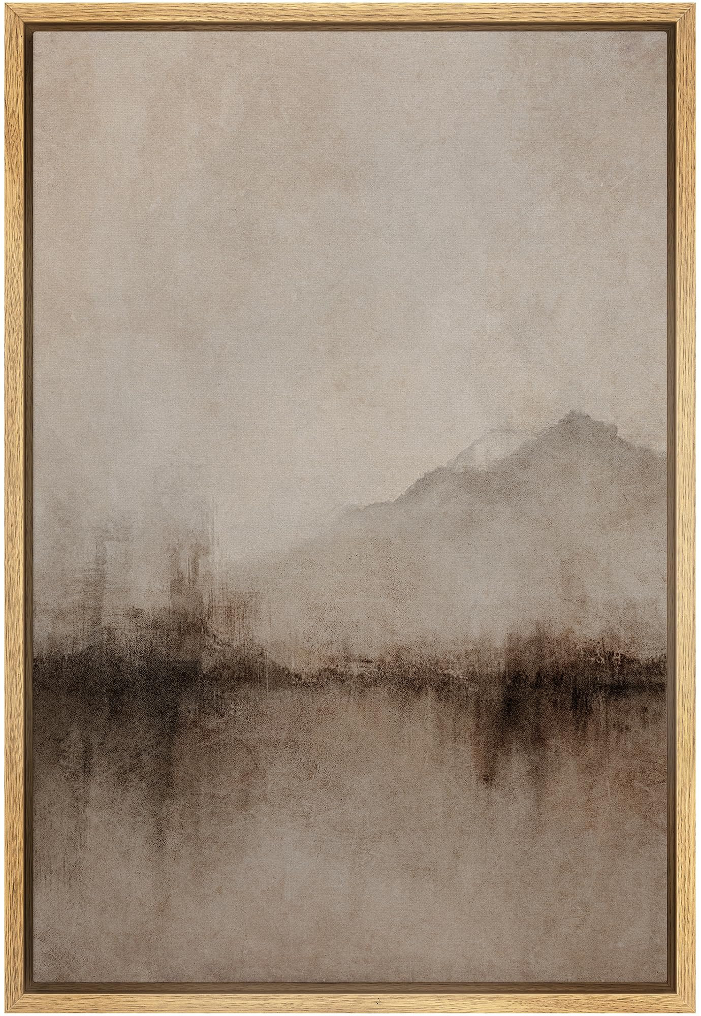 SIGNFORD Framed Canvas Print Wall Art Vintage Sepia Mountain Landscape Illustrations Minimalism C... | Amazon (US)