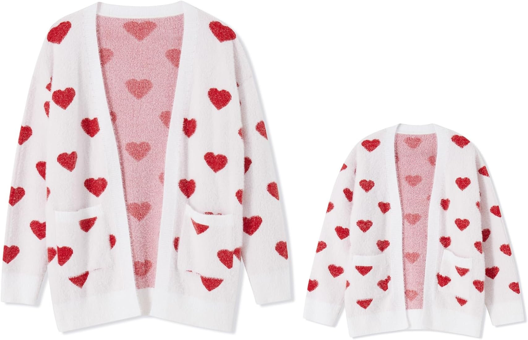 Mommy and me Valentines Heart Print Sweater Pullover Knit Tops Cardigan Matching Outfits for Moth... | Amazon (US)