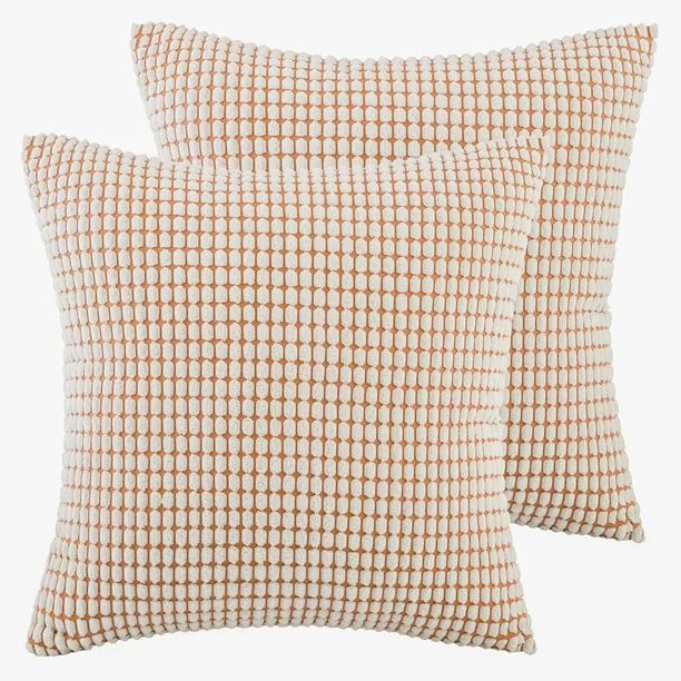Phantoscope Soft Corduroy Corn Striped Velvet Series Decorative Throw Pillow, 18" x 18", Gray, 2 ... | Walmart (US)
