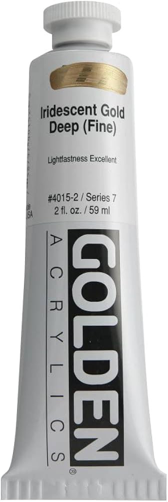 Heavy Body Acrylics by GOLDEN, Iridescent Gold Deep (Fine), 2 fl. oz. Tube, Professional Acrylic ... | Amazon (US)