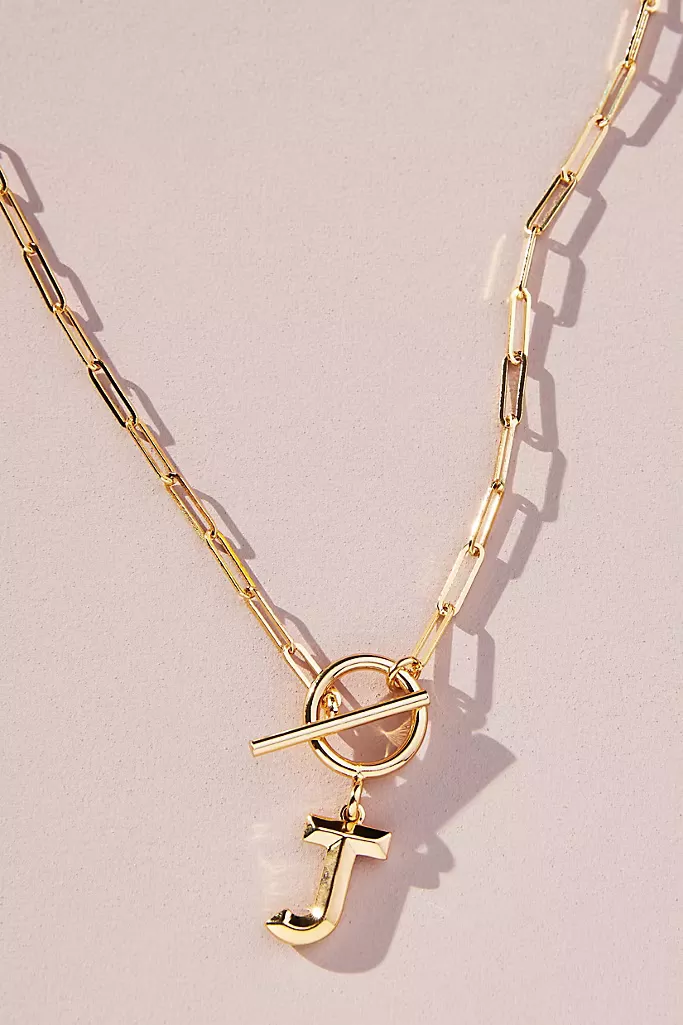 monogram chain-link necklace