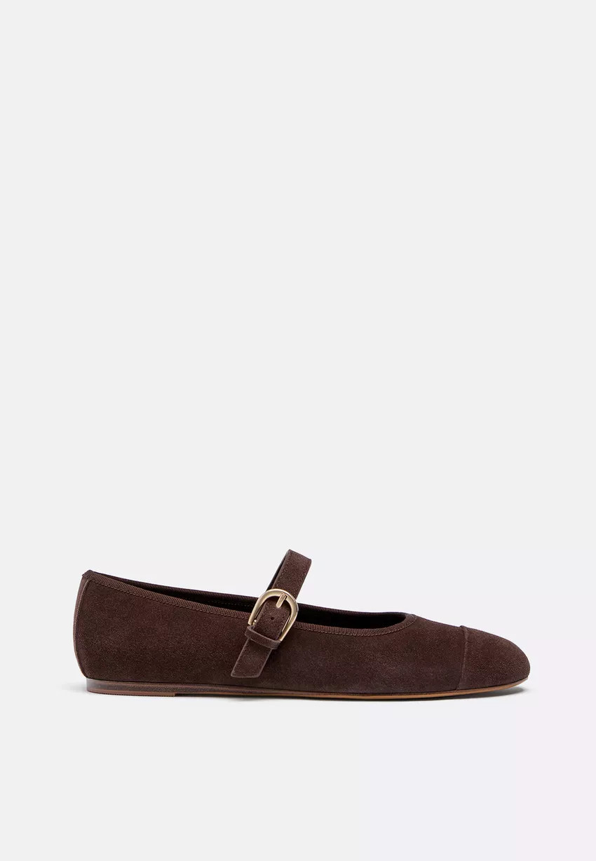 Leather toecap ballerina flats - Women's fashion | Stradivarius United Kingdom | Stradivarius (UK)