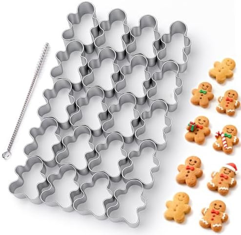 AIERSA Mini Gingerbread Cookie Cutter,Small Christmas Cookie Cutters,1 Inch Tiny Gingerbread Man ... | Amazon (US)