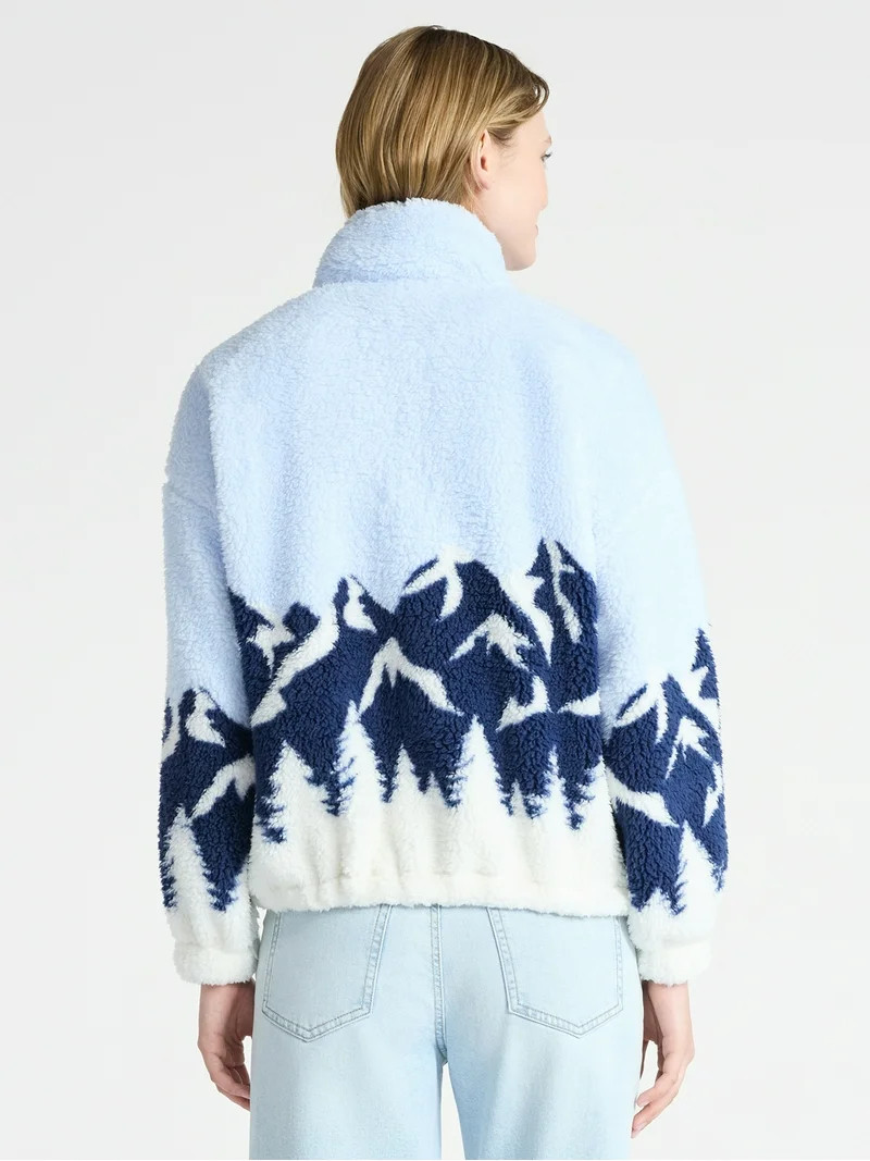 No Boundaries Plush Half-Zip Pullover, Women's | Walmart (US)