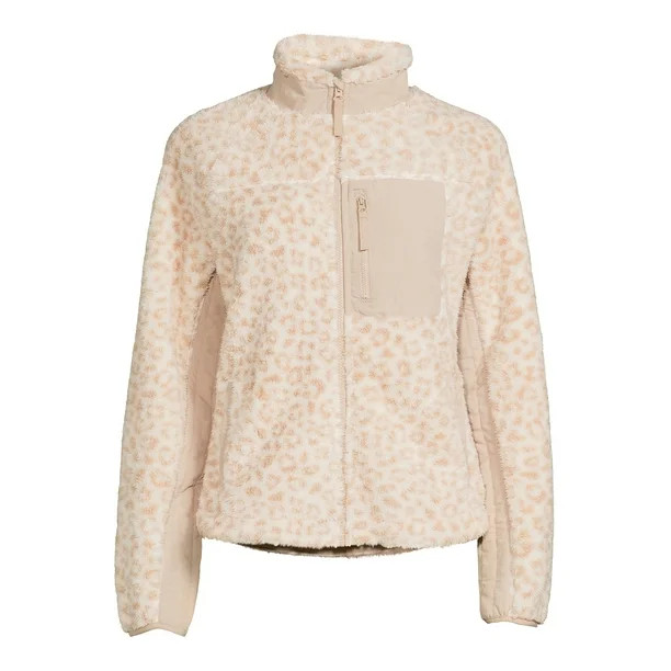 Time and Tru Women's and Women's Plus Full-Zip Faux Sherpa Jacket - Walmart.com | Walmart (US)