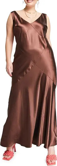 ASOS DESIGN Curve Satin Maxi Slipdress | Nordstrom | Nordstrom