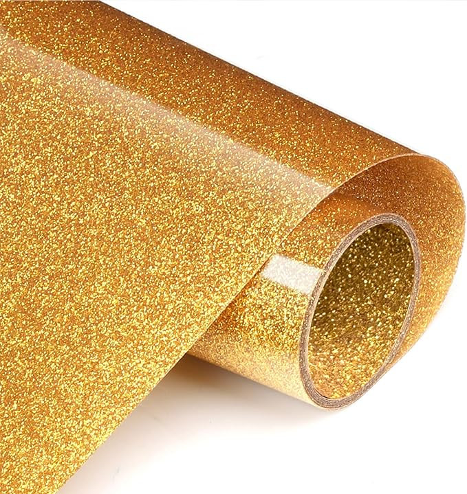 TransWonder Glitter Gold HTV Glitter Heat Transfer Vinyl 12in.x 5ft Glitter HTV Vinyl Iron on Vin... | Amazon (US)