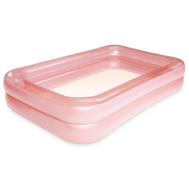 Funsicle Rose Pink Blissful Inflatable Family Swimming Pool, Rectangular, Age 6 & up | Walmart (US)