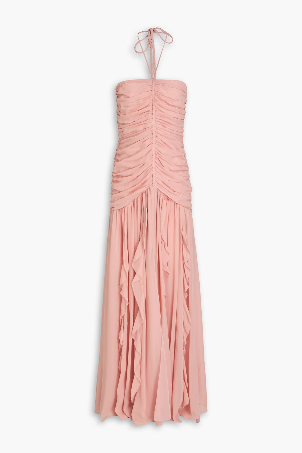 Lucine ruched silk-crepon halterneck maxi dress | The Outnet (UK and Europe)